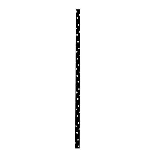 Pajita de papel negro con topos blancos A197mm - 500Uds