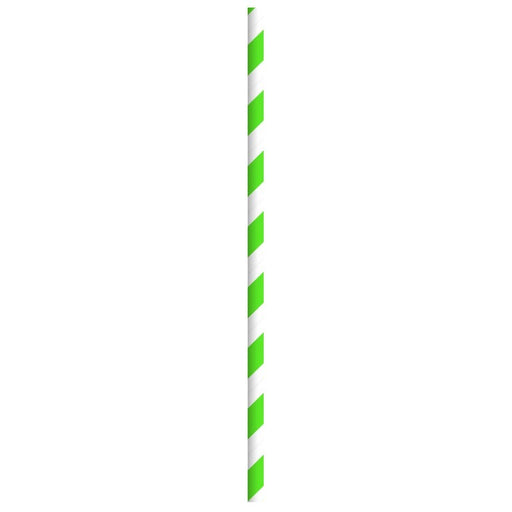 Pajita de papel verde/blanco A197mm - 500Uds