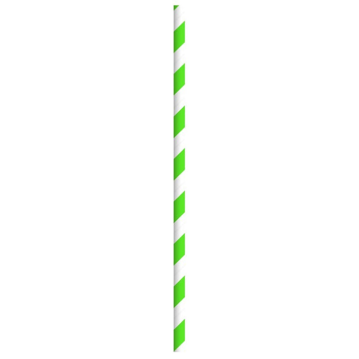 Pajita de papel verde/blanco A197mm - 500Uds