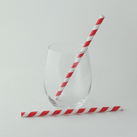 Pajita de papel rojo/blanco para batidos A197mm - 500Uds