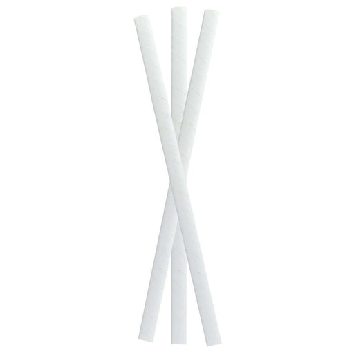 Pajita de papel blanco para batido envuelta individualmente A197mm - 500Uds