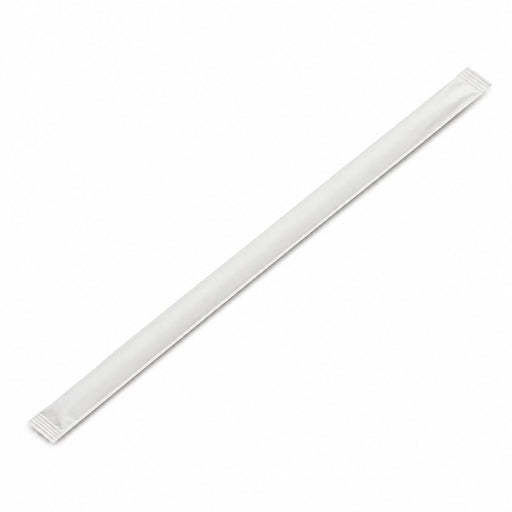 Pajita blanca biselada para Bubble Tea A12mm - 140Uds