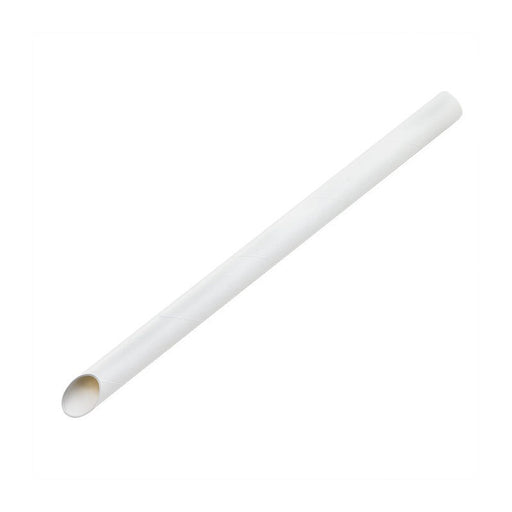 Pajita blanca biselada para Bubble Tea A12mm - 150Uds