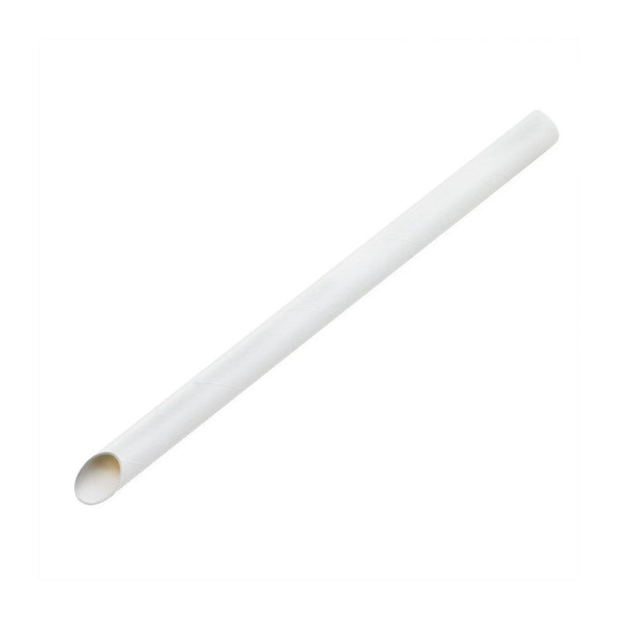 Pajita blanca biselada para Bubble Tea A12mm - 150Uds