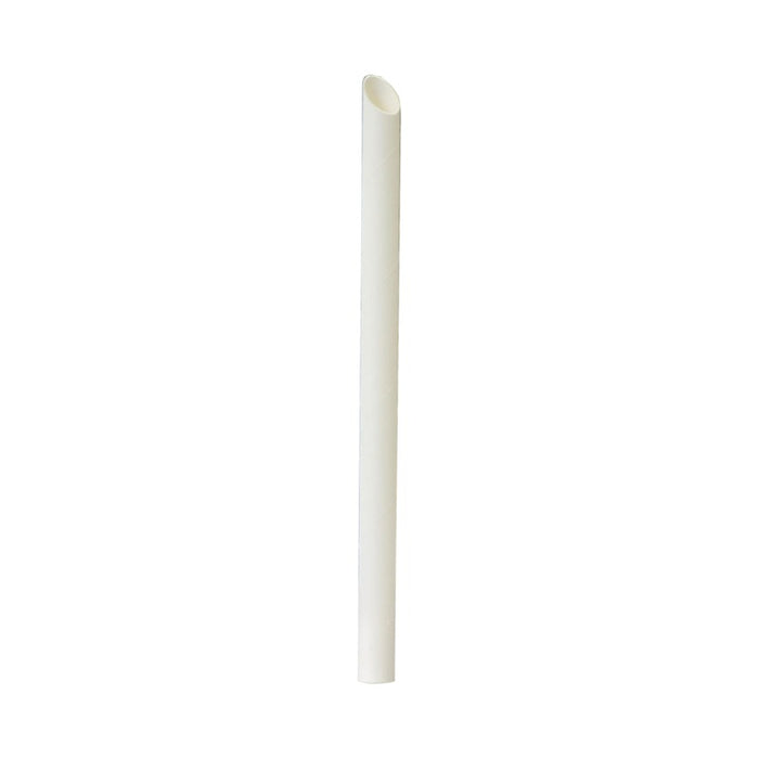 Pajita blanca biselada para Bubble Tea 200mm - 250Uds