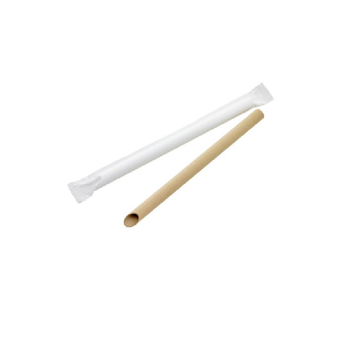 Pajita biselada Kraft para Bubble Tea 200mm - 250Uds