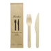 Kit 2/1 de madera: Cuchillo y tenedor A165mm - 50Uds