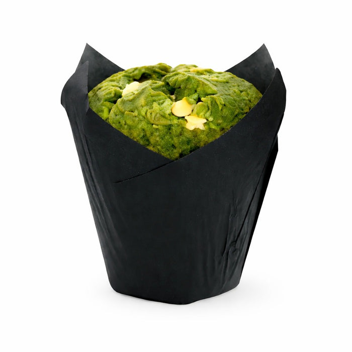 Papel negro tulipa de cocción antigrasa 150x150mm A80mm - 120Uds