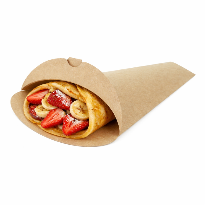 Caja triangular de cartón marrón para crepes 120 A160mm - 100Uds
