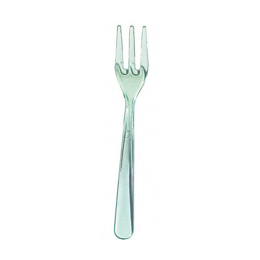 Mini Tenedor de plástico verde transparente 95mm - 250Uds