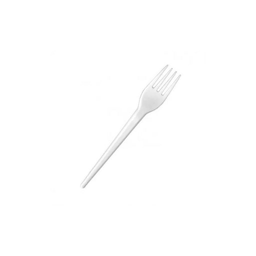 Tenedor de plástico blanco 168mm - 100Uds