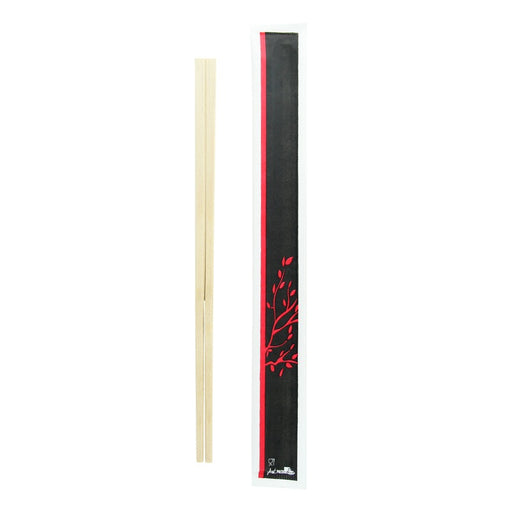Palillos chinos de madera empaquetados por 2 unidades A203mm - 100Uds