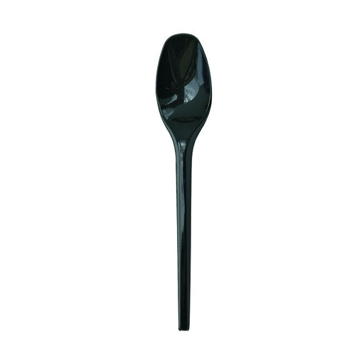 Cuchara de postre en plástico negro 125mm - 100Uds