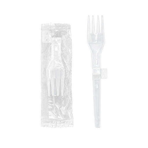 Tenedor plegable envasado transparente opaco 135mm - 100Uds