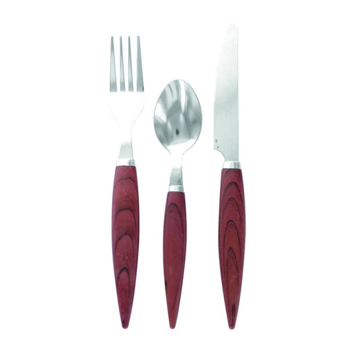 Kit 3/1 cubiertos inox con mango negro: Cuchillo, tenedor, cuchara A185mm - 50Uds