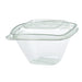 Envase Deli PET cuadrado transparente con tapa 375ml 128x128mm A70mm - 50Uds