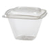 Envase Deli PET cuadrado transparente con tapa 500ml 128x128mm A85mm - 50Uds