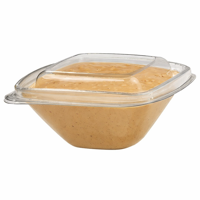 Envase Deli PET cuadrado transparente con tapa 250ml 128x128mm A55mm - 50Uds