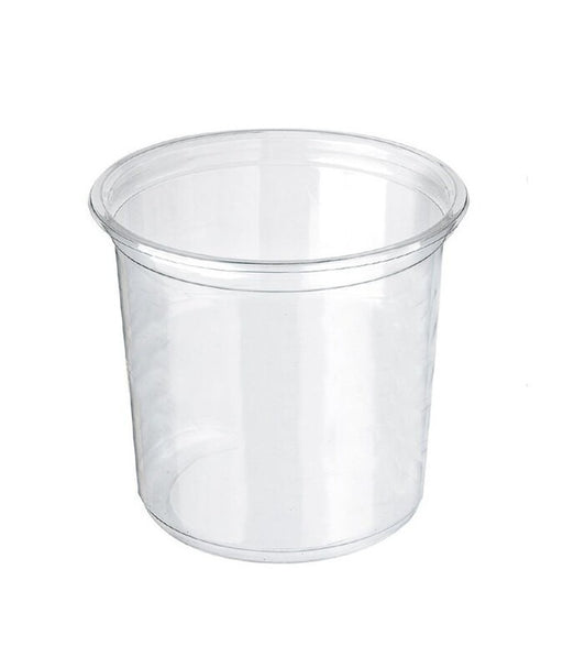 Tarrina Deli PET redonda transparente con tapa plana 960ml Ø117mm A141mm - 25Uds