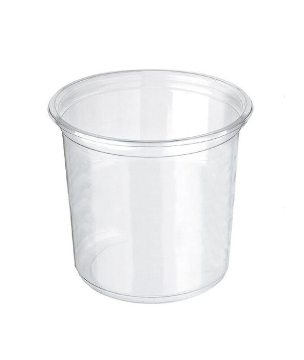 Tarrina Deli PET redonda transparente con tapa plana 960ml Ø117mm A141mm - 25Uds