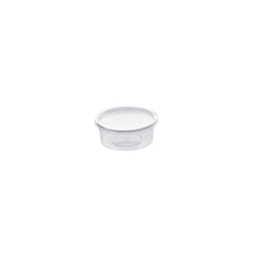Tarrina Deli PET redonda transparente con tapa plana 200ml Ø100mm A38mm - 50Uds