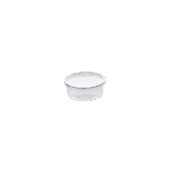 Tarrina Deli PET redonda transparente con tapa plana 200ml Ø100mm A38mm - 50Uds
