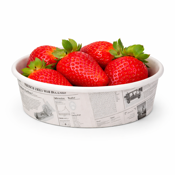 Tarrinas Deli redonda de cartón diseño News 360ml Ø114mm A54mm - 50Uds