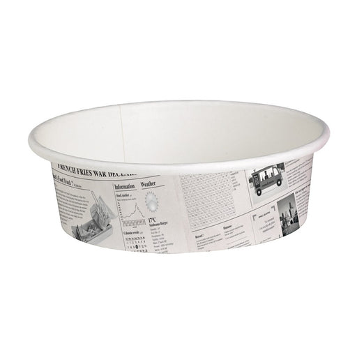 Tarrinas Deli redonda de cartón diseño News 360ml Ø114mm A54mm - 50Uds