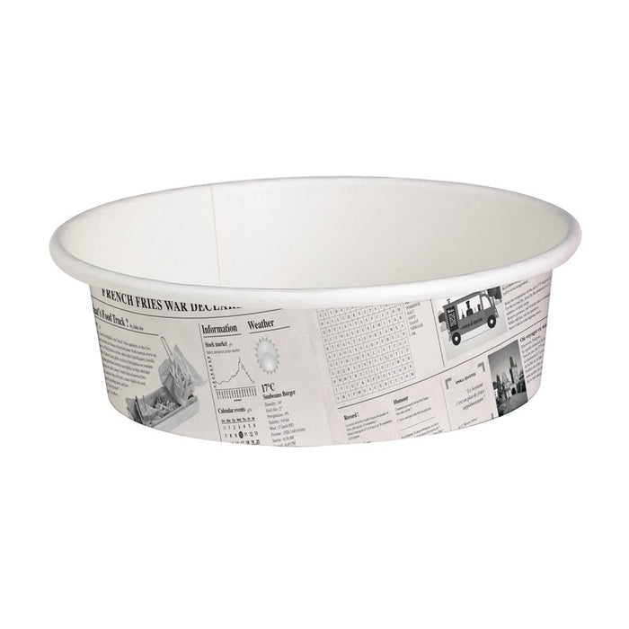 Tarrinas Deli redonda de cartón diseño News 360ml Ø114mm A54mm - 50Uds