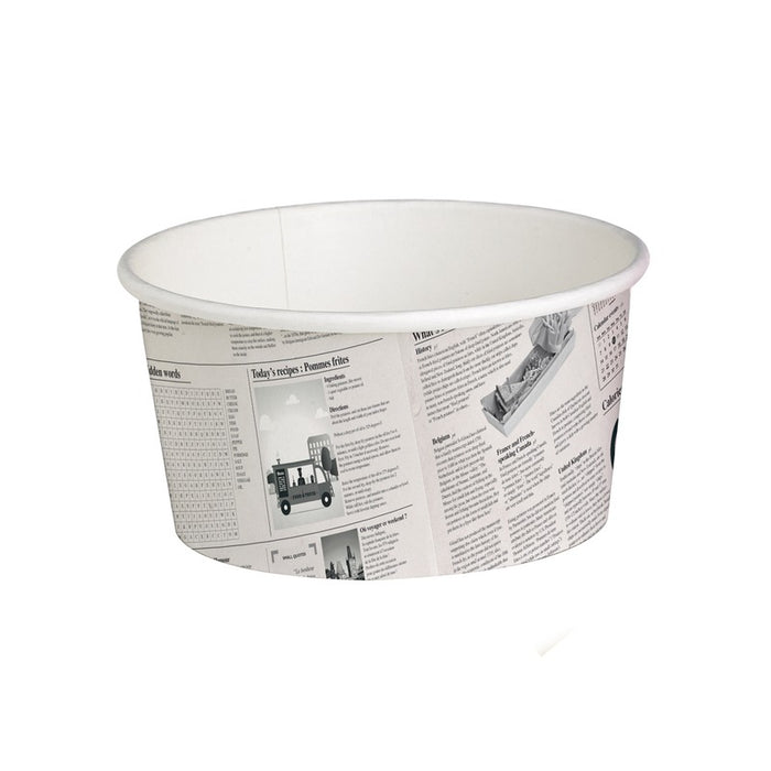 Tarrinas Deli redonda de cartón diseño News 600ml Ø114mm A87mm - 50Uds