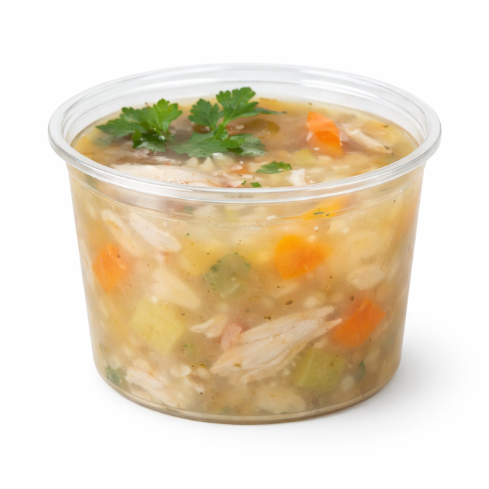 Envase Deli PLA redondo transparente 700ml Ø121mm A112mm - 50Uds