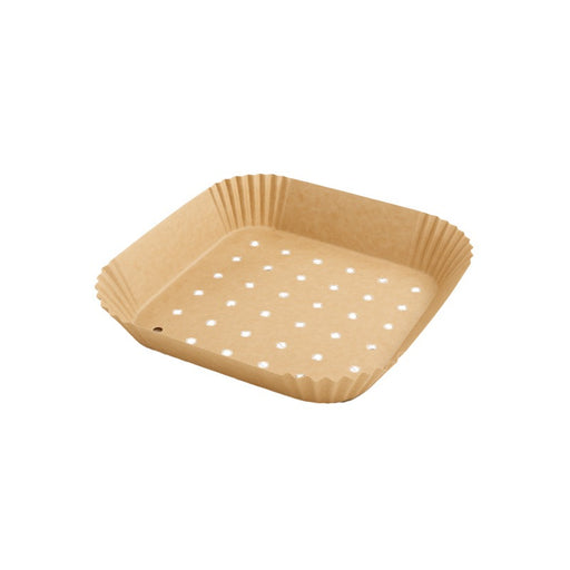 molde cuadrado de papel kraft perforado 160 × 160 mm · altura 45 mm - 100uds