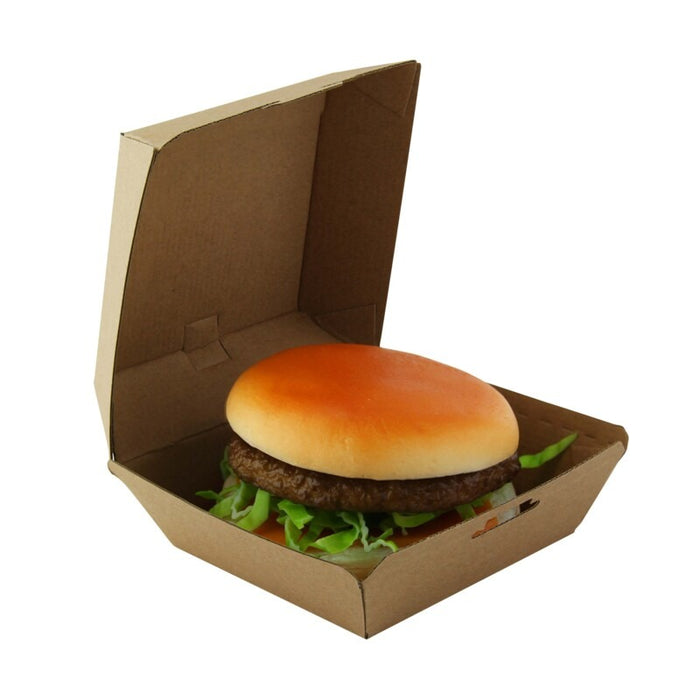Caja de cartón kraft para hamburguesas microcanal 135x125mm A65mm - 50Uds