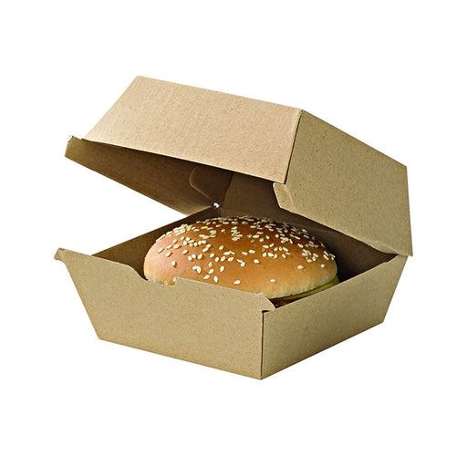 Caja de cartón kraft para hamburguesas microcanal 178x155mm A80mm - 50Uds