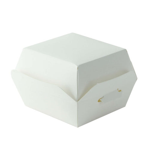 Mini caja de cartón blanco para hamburguesa 70x70mm A50mm - 50Uds