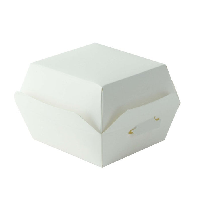 Mini caja de cartón blanco para hamburguesa 70x70mm A50mm - 50Uds
