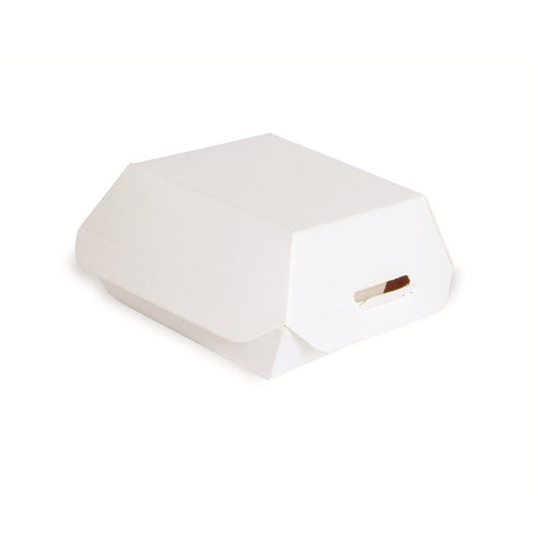 Mini caja de cartón blanco para hamburguesa 95x95mm A50mm - 50Uds