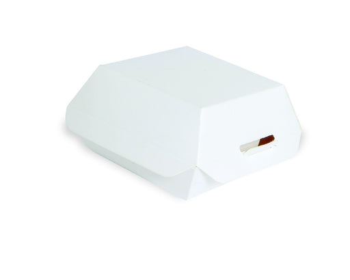 Mini caja de cartón blanco para hamburguesa 98x95mm A50mm - 25Uds