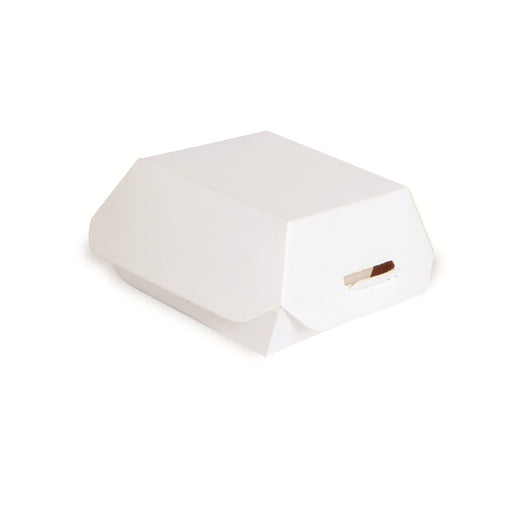 Mini caja de cartón blanco para hamburguesa 98x95mm A50mm - 25Uds