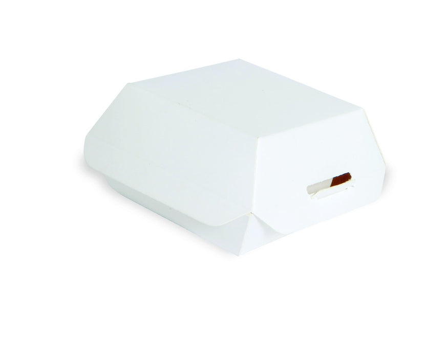 Mini caja de cartón blanco para hamburguesa 98x95mm A50mm - 25Uds