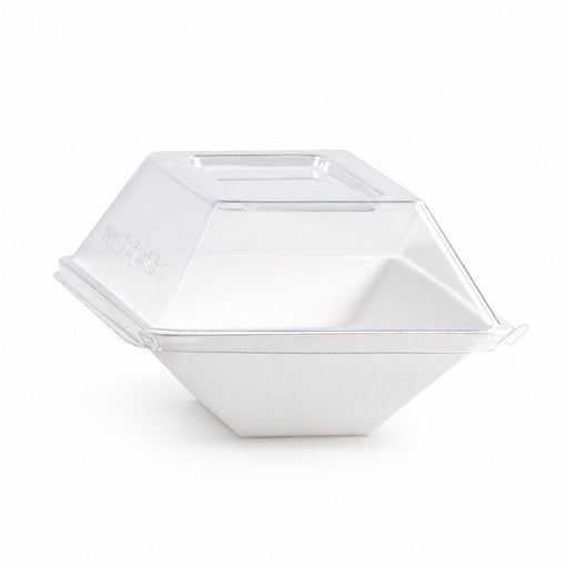 Plato rectangular de pulpa blanco BioNchic 150ml 130x85mm A28mm - 50Uds