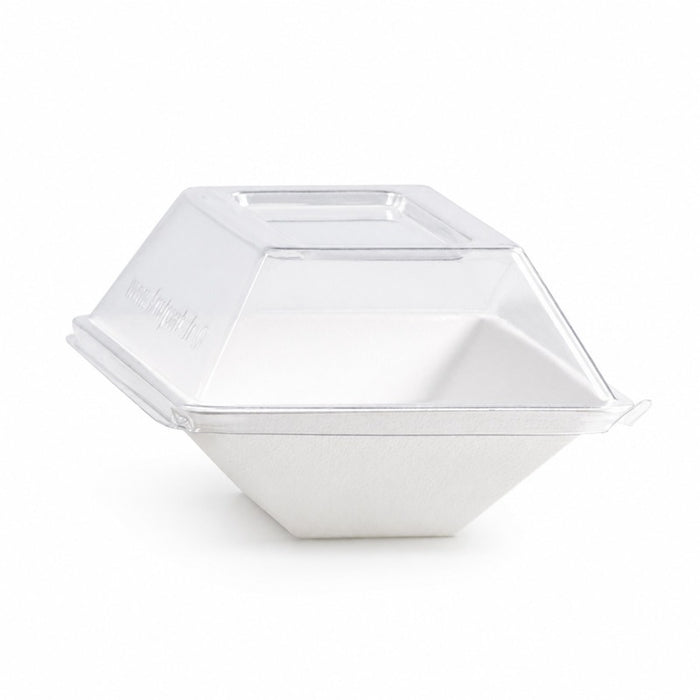 Plato rectangular de pulpa blanco BioNchic 150ml 130x85mm A28mm - 50Uds