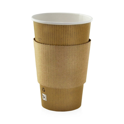 Banda autoadhesiva de cartón marrón para vasos 122x122mm A64mm - 100Uds