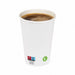 Vaso de cartón de fibra de bambú blanco con laminación PE 460ml A136mm - 50Uds