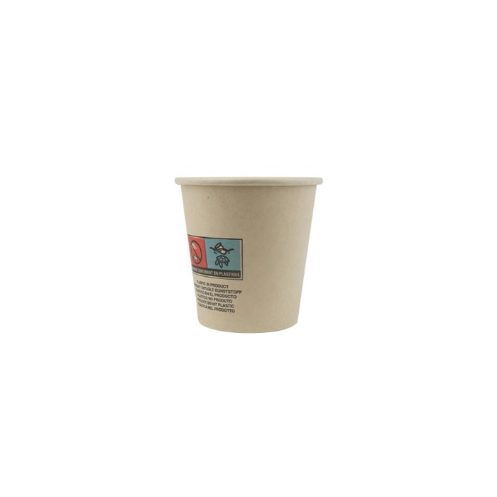 Vaso de cartón de fibra de bambú blanco con laminación PE 90ml A60mm - 50Uds