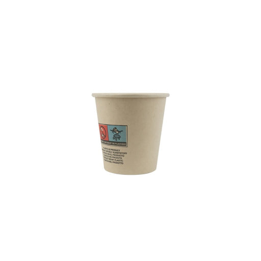 Vaso de cartón de fibra de bambú blanco con laminación PE 120ml A62mm - 50Uds
