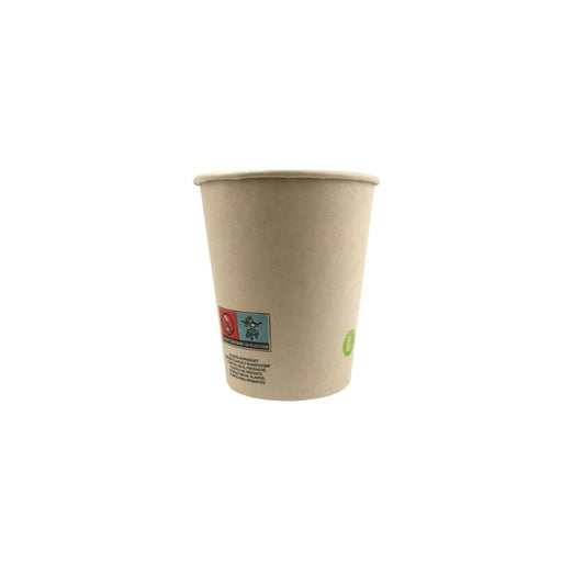 Vaso de cartón de fibra de bambú blanco con laminación PE 180ml A79mm - 50Uds