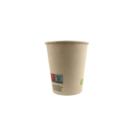 Vaso de cartón de fibra de bambú blanco con laminación PE 200ml A91mm - 50Uds