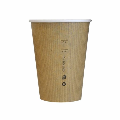 Vaso Nature Cup de cartón kraft estriado 340ml A108mm - 50Uds