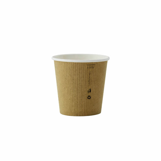 Vaso Nature Cup de cartón kraft estriado 90ml A52mm - 50Uds